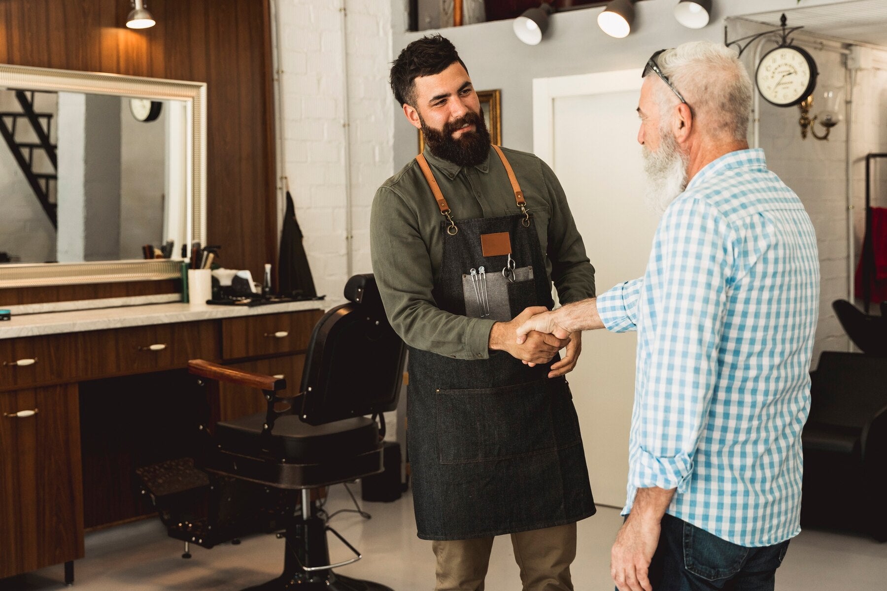 barber hair cut client